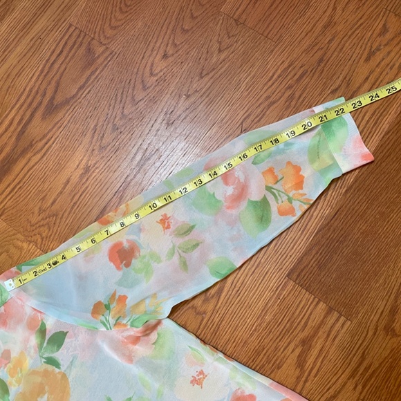 J Jill Chiffon Sheer Long Sleeved Blouse, Size M - Picture 7 of 14